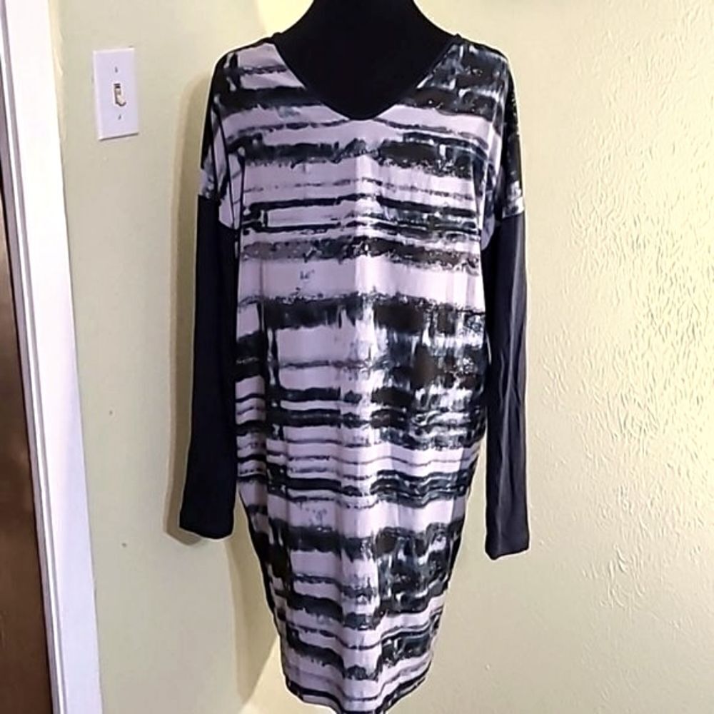 Calvin Klein Tie-dye Navy & Gray Dress, Size Medium, NWOT